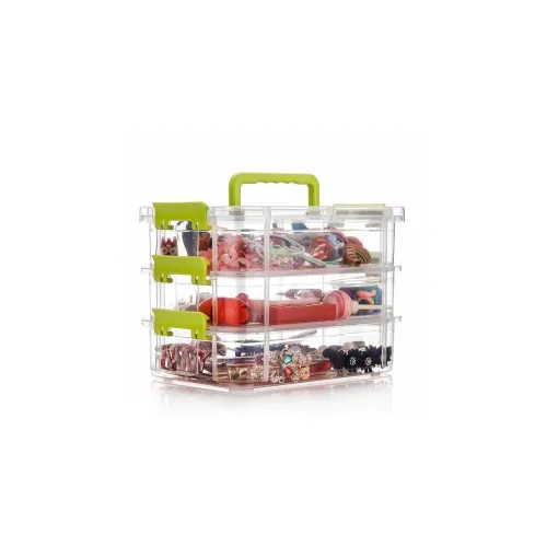 Image of THE SR BRAND 3 Layer Plastic Storage Containers Stationery Box,(Multicolor)