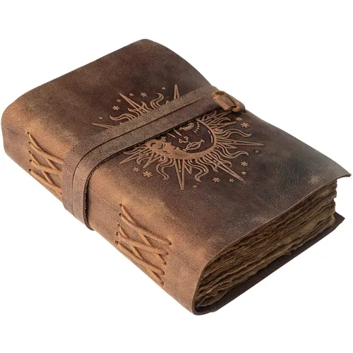 Image of The Vintage Journal Embossed Leather Travel Diary