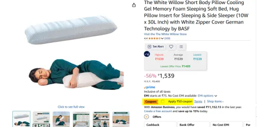 Image of The White Willow Cooling Gel Body Pillow