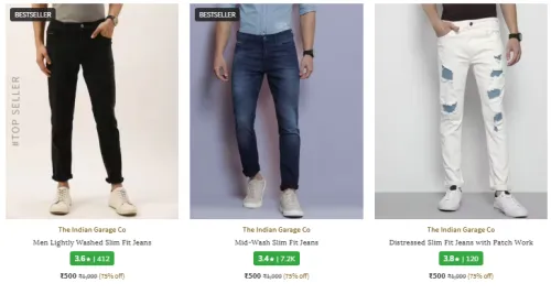 Image of The Indian Garage Co Brand Men's Jeans @ Flat 75% Discount
