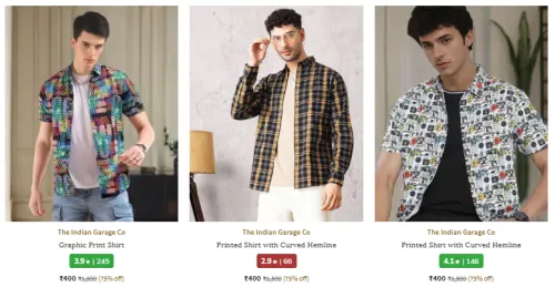 Image of The Indian Garage Co Brand Men's Shirts @ Flat 75% Discount