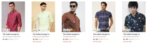 Image of The Indian Garage Co Men's Shirt at minimum 70% Discount