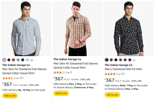 Image of The Indian Garage Co Men's Shirt at Minimum 70% Discount