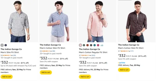 Image of The Indian Garage Co Men's Shirts at minimum 80% Discount