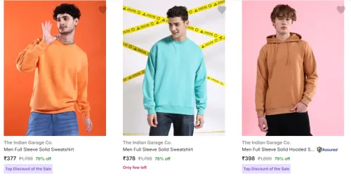 Image of The Indian Garage Co Men's Sweatshirts at minimum 72% Discount