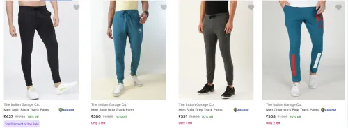 Image of The Indian Garage Co Men's Track Pants at minimum 70% Discount
