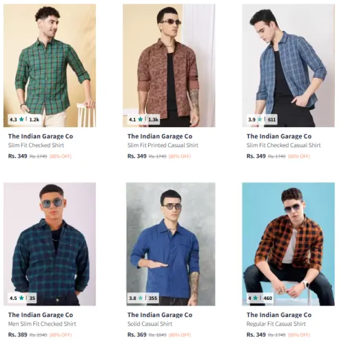 Image of The Indian Garage Co. Brand Casual Shirts for Men's @ Flat 80% Discount
