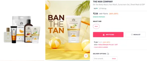 Image of THE MAN COMPANY Body Wash, Face Wash, Sunscreen Gel