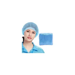 THEMISTO - built with passion Disposable Bouffant Caps 100 Pieces, (Blue)