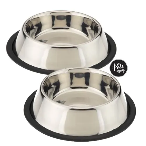 Image of The Pets Company Stainless Steel Dog Feeding Bowl (Set of 2)