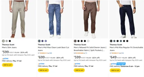 Image of Thomas Scott Men's Jeans at minimum 80% Discount