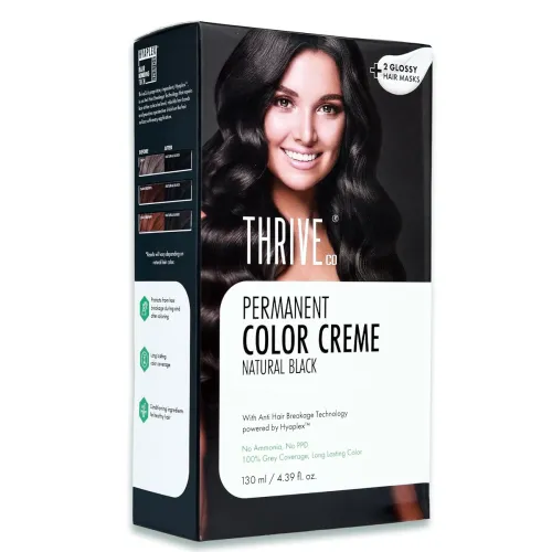 Image of ThriveCo Crème Permanent Natural Black Hair Color | 100% Grey Coverage |