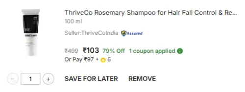 Image of ThriveCo Rosemary Shampoo 100 ml