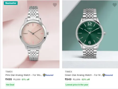 Image of Timex Analog watch Minimum 60% Discount
