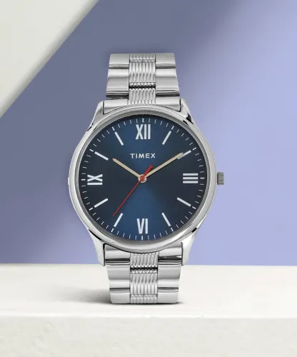 Image of TIMEX Blue Dial Stainless Steel Analog Watch - For Men TW0TG7304
