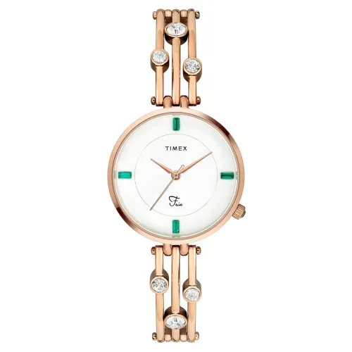 Image of TIMEX Brass Analog Silver Dial Women's Watch