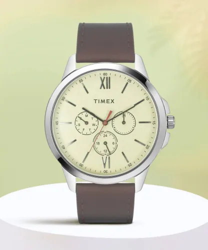 Image of TIMEX Multifunction Beige Dial Analog Watch - For Men TWEG165SMU01