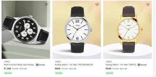 Image of Timex Men's Wrist Watches at Minimum 60% Discount