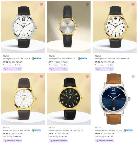 Image of Timex Wrist Watches Up to 75% Discount