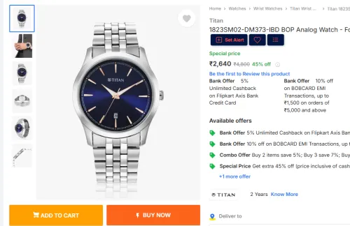 Image of Titan Analog Watch For Men 1823SM02