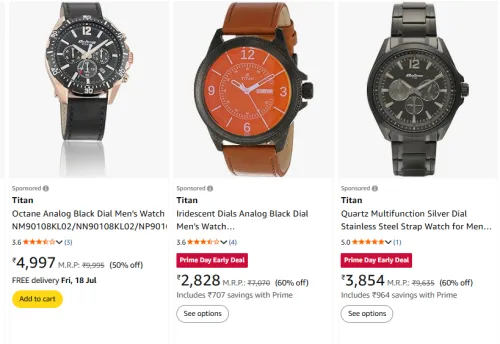 Image of Titan Analog Watch Minimum 50% Discount