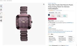 Titan Glitz Purple Dial Metal & Plastic Strap Analog Watch for Women