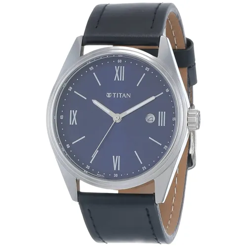 Image of Titan Leather Analog Men's Watch-1864Sl10