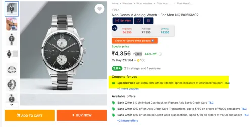 Image of Titan Neo Gents V Analog Watch NQ1805KM02