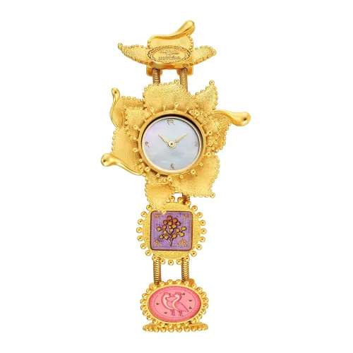 Image of Titan Raga Masaba Mother of Pearl Analog Dial Women Watch with Metal Yellow Strap