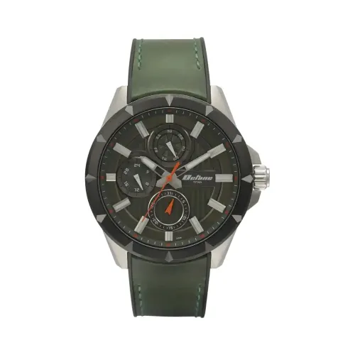Image of Titan Silicone Analog Black Dial Green Strap Men's Watch-