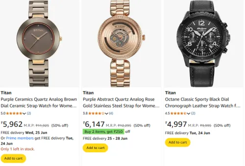 Image of Titan Watches Minimum 50% Discount