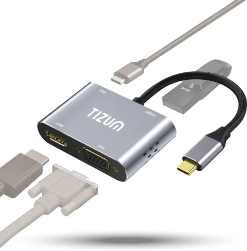 Image of Tizum USB Hub USB Extension Hub, 4-in-1 Portable Multiport Adapter