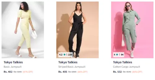 Image of Tokyo Talkies Brand Women's Co-Ords @ Up to 87% Discount