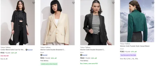 Image of Tokyo Talkies Coat For Women Minimum 85% Discount