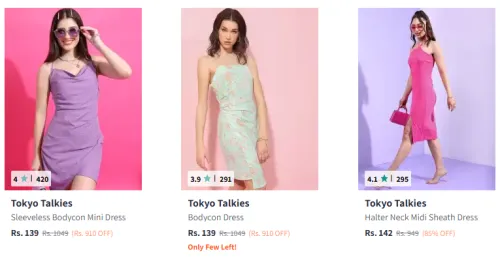 Image of Tokyo Talkies Purple Mini Dress Starting At @₹139