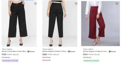 Image of Tokyo Talkies Trousers @ Up to 84% Discount