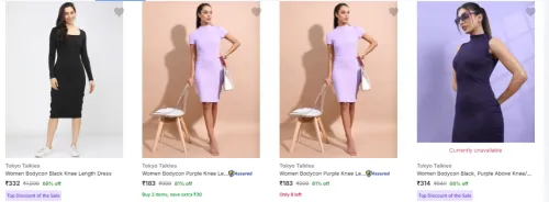 Image of Tokyo Talkies Women Bodycon Dress Starting @ ₹135