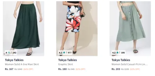 Image of Tokyo Talkies Women Fashion Skirt Starting @ ₹167
