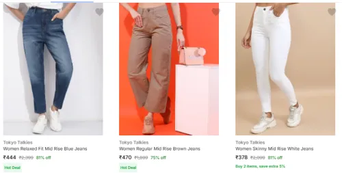 Image of Tokyo Talkies Women's Jeans at minimum 70% Discount
