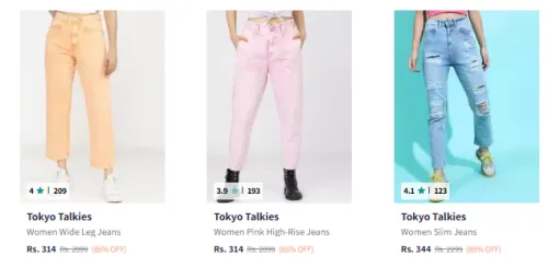 Image of Tokyo Talkies Women Jeans Minimum 80% Discount
