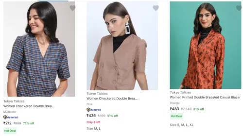 Image of Tokyo Talkies Women's Blezer Minimum 80% Discount