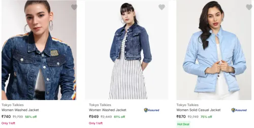 Image of Tokyo Talkies Women's Jacket Minimum 60% Discount