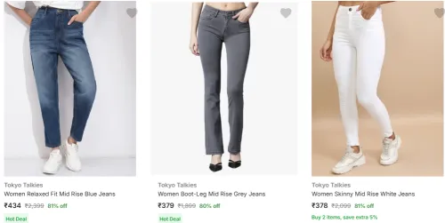 Image of Tokyo Talkies Women's Jeans Minimum 80% Discount