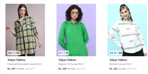 Image of Tokyo Talkies Women's Shirt Minimum 80% Discount 