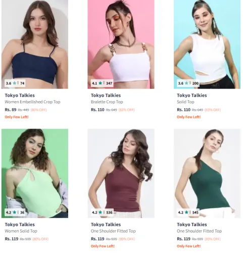 Image of Tokyo Talkies Women's top Starting @ ₹89