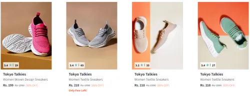 Image of Tokyo Talkies Women's Woven Sneakers Starting At ₹199