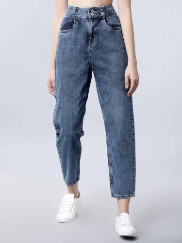 Image of Tokyo Talkies Women Slim Mid Rise Blue Jeans