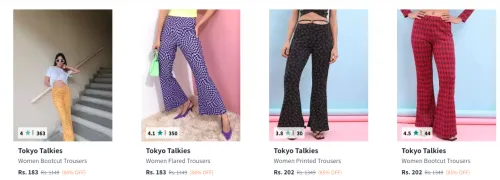Image of Tokyo talkies Women's Trousers at minimum 80% Discount