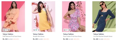 Image of Tokyo Talkies Women's Clothing at Minimum 90% Discount