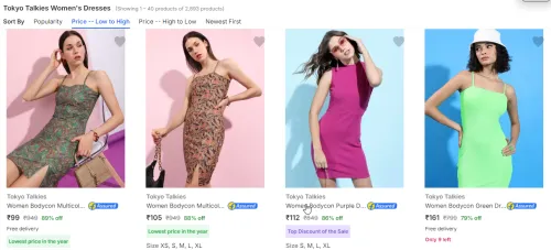Image of Tokyo Talkies Womens Dresses up to 89% Discount
